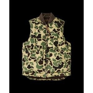 Filson Waxed Down Vest Tundra Camo USA Hunting Puffer Vest Mens L NWT